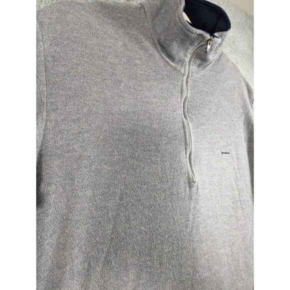 Patagonia Capilene Pullover Mens Large Fleece Zip Mock Sweater Made In USA Gray - Picture 10 of 12